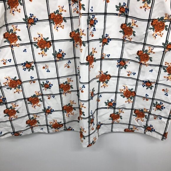 Zara white floral Blogger favourite plaid ruffle collar sleeveless midi dress M - Picture 14 of 16